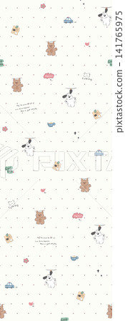 Diverse Seamless Pattern Collection With Vintage Florals And Cute Cartoon Animals Diverse Seamless Pattern Collection With Vintage Florals And Cute Cartoon Animals 141765975