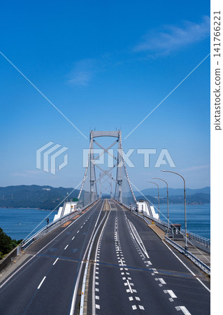 The Great Naruto Bridge is a massive suspension bridge spanning the Naruto Strait, connecting Naruto City in Tokushima Prefecture with Awaji Island. The Great Naruto Bridge is a massive suspension bridge spanning the Naruto Strait, connecting Naruto City in Tokushima Prefecture with Awaji Island. 141766221