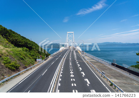 The Great Naruto Bridge is a massive suspension bridge spanning the Naruto Strait, connecting Naruto City in Tokushima Prefecture with Awaji Island. The Great Naruto Bridge is a massive suspension bridge spanning the Naruto Strait, connecting Naruto City in Tokushima Prefecture with Awaji Island. 141766223
