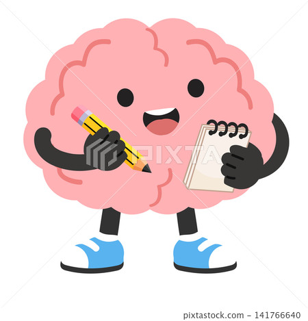 Brain Character Writing with Pencil Brain Character Writing with Pencil 141766640