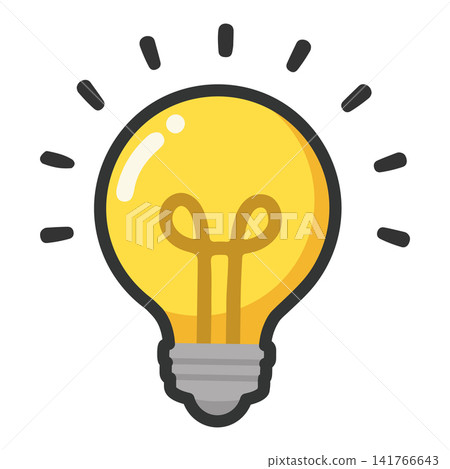 Glowing Light Bulb Idea Icon Glowing Light Bulb Idea Icon 141766643