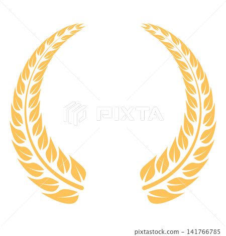 Vector illustration of a golden laurel wreath on a white background. Vector illustration of a golden laurel wreath on a white background. 141766785