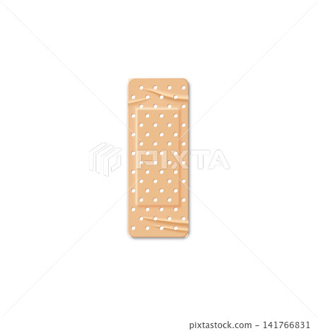 Medical patch, realistic 3D vector first aid beige breathable wound vertically adhesive crumpled plaster circles pattern Medical patch, realistic 3D vector first aid beige breathable wound vertically adhesive crumpled plaster circles pattern 141766831