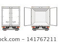 Vector illustration of a 2-ton truck from behind. 141767211
