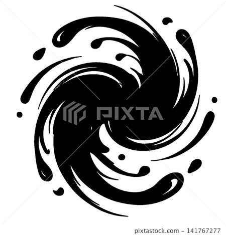 Abstract black swirl design on white background Abstract black swirl design on white background 141767277