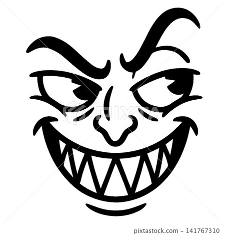 Evil face, scary face, monster face, grin face, evil smile Evil face, scary face, monster face, grin face, evil smile 141767310