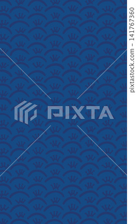 Hand-painted plum blossom and wave pattern on a blue Japanese-style background; traditional Japanese motif, vertical orientation. Hand-painted plum blossom and wave pattern on a blue Japanese-style background; traditional Japanese motif, vertical orientation. 141767360