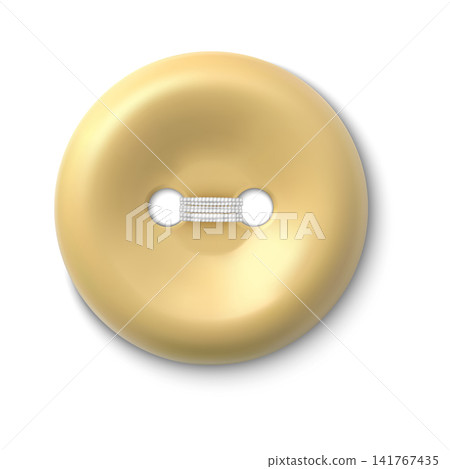 Glossy sewing button vector illustration with thread Glossy sewing button vector illustration with thread 141767435