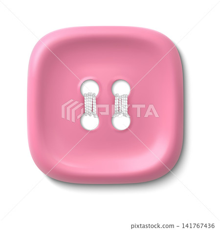 Glossy pink sewing button 3D vector illustration Glossy pink sewing button 3D vector illustration 141767436