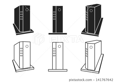 A set of illustration materials for communication equipment (ONU) used with fiber optic internet connections. A set of illustration materials for communication equipment (ONU) used with fiber optic internet connections. 141767642