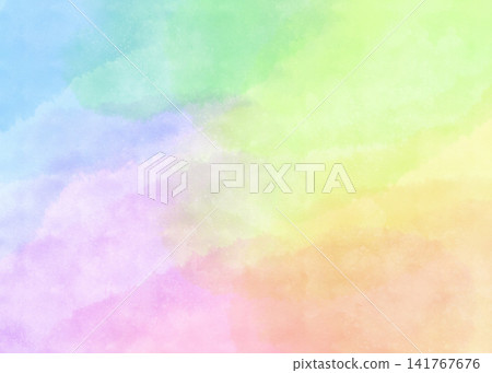 水彩風格柔和彩虹背景紋理插圖 3 水彩風格柔和彩虹背景紋理插圖 3 141767676