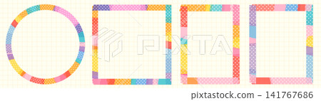 Colorful polka dot washi tape vector frames set for children designs, Pastel colored paper tape borders circle, square, rectangle shapes for scrapbooking and journaling Colorful polka dot washi tape vector frames set for children designs, Pastel colored paper tape borders circle, square, rectangle shapes for scrapbooking and journaling 141767686