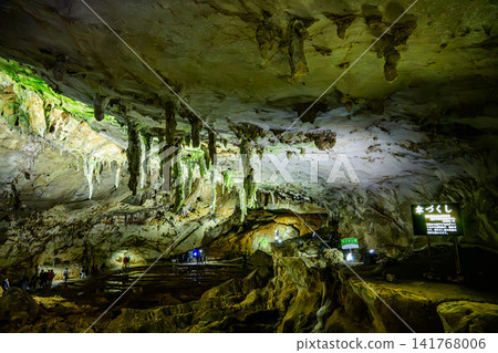 Autumn sightseeing: The illuminated umbrellas of Akiyoshido Cave, a special natural monument, and the scenery of Lion Rock. Autumn sightseeing: The illuminated umbrellas of Akiyoshido Cave, a special natural monument, and the scenery of Lion Rock. 141768006