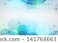 Abstract technology background with blue wireframe wave and  hexagons. Vector 141768663