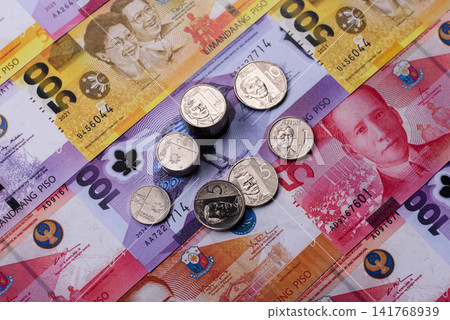 Philippines, Philippine peso banknotes and coins for trade and exchange Philippines, Philippine peso banknotes and coins for trade and exchange 141768939