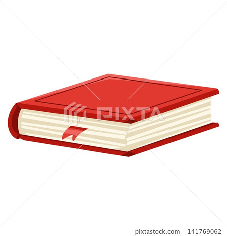 Book cartoon hand drawn vector illustration with red hardcover and bookmark ribbon. Simple education design perfect for classroom posters, library branding and study materials Book cartoon hand drawn vector illustration with red hardcover and bookmark ribbon. Simple education design perfect for classroom posters, library branding and study materials 141769062