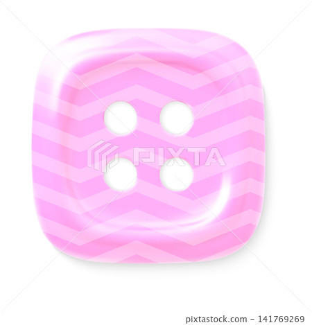Glossy pink sewing button element with chevron stripe pattern Glossy pink sewing button element with chevron stripe pattern 141769269