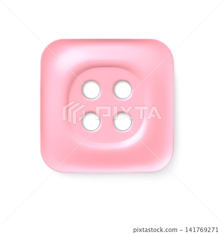 Glossy pink sewing button 3D vector element Glossy pink sewing button 3D vector element 141769271