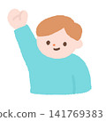 Illustration of a child raising their hand 141769383