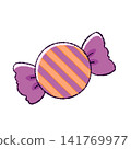 Simple hand-drawn illustration of Halloween candy 141769977