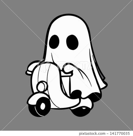 black and white ghost in halloween costume black and white ghost in halloween costume 141770035