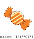Cute orange candy, hand-drawn style illustration 141770174