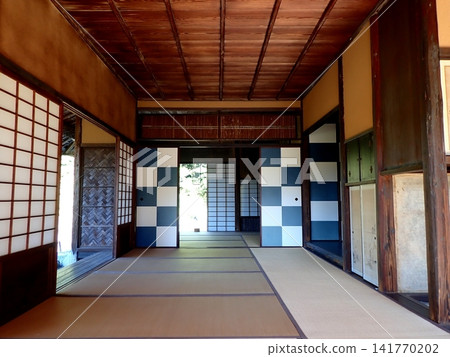 Katsura Imperial Villa, Shokintei Pavilion, checkered pattern sliding doors Katsura Imperial Villa, Shokintei Pavilion, checkered pattern sliding doors 141770202