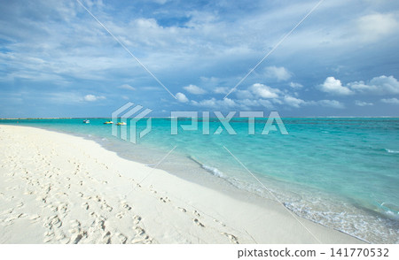 Beach and tropical sea . Blue sea and blue sky. Nature background Beach and tropical sea . Blue sea and blue sky. Nature background 141770532
