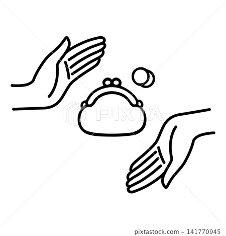 An illustration of a wallet held between two palms. An illustration of a wallet held between two palms. 141770945
