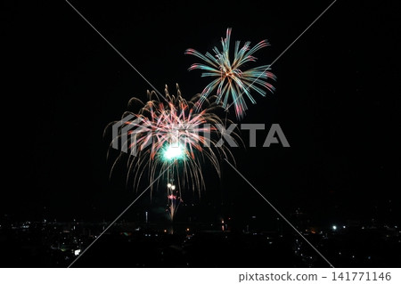 Fireworks blooming in the night sky Fireworks blooming in the night sky 141771146