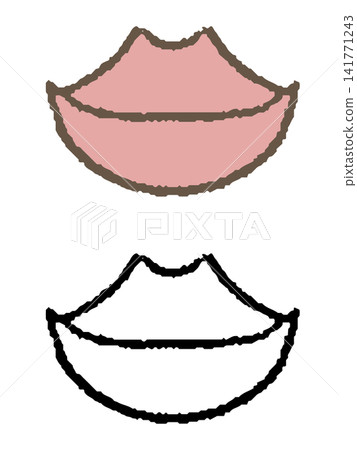 Mouth illustration and line drawing Mouth illustration and line drawing 141771243