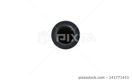 Top view of 3.5mm audio jack port isolated on white background Top view of 3.5mm audio jack port isolated on white background 141771433