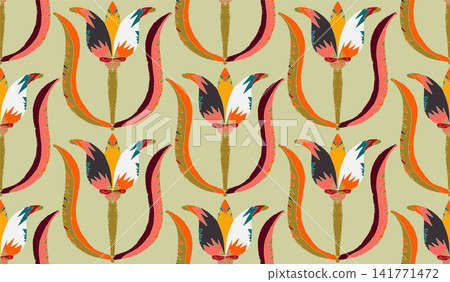 seamless pattern with flamingo bird feathers seamless pattern with flamingo bird feathers 141771472