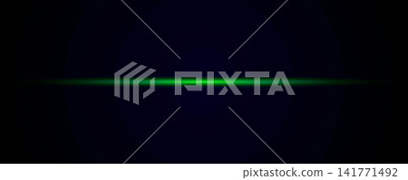 abstract green neon horizontal light flare on black background abstract green neon horizontal light flare on black background 141771492