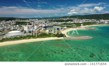 Okinawa Nago 21st Century Beach Park and the surrounding town Okinawa Nago 21st Century Beach Park and the surrounding town 141771654