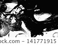 Hand Drawn Ink Marble Black and White Grunge Vector Texture. 141771915