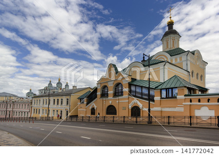 Holy Trinity Monastery on Bolshaya Sovetskaya Street in Smolensk, Russia Stock Photo Holy Trinity Monastery on Bolshaya Sovetskaya Street in Smolensk, Russia Stock Photo 141772042
