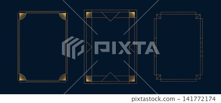 Frame art deco minimalism. Geometric line frame rectangle vintage. Frame art deco minimalism. Geometric line frame rectangle vintage. 141772174
