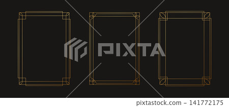 Frame art deco minimalism. Geometric line frame rectangle vintage. 141772175