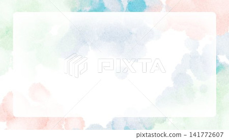 一個簡單的邊框背景，帶有透明水彩和玻璃變形效果。 141772607