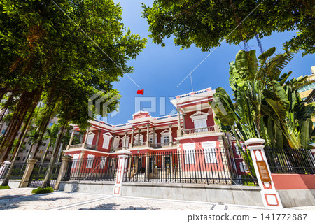 Building view of the Government Headquarters of Macao Special Administrative Region and Macau Chief Executive's Office. Building view of the Government Headquarters of Macao Special Administrative Region and Macau Chief Executive's Office. 141772887