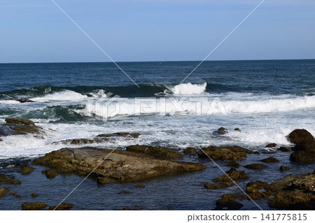 Rough waves of the Sea of Japan, Shonai Coast, Yamagata Prefecture Rough waves of the Sea of Japan, Shonai Coast, Yamagata Prefecture 141775815