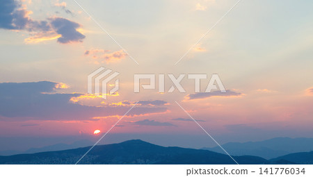 Sunset - view from Athens from Filothei hill Sunset - view from Athens from Filothei hill 141776034