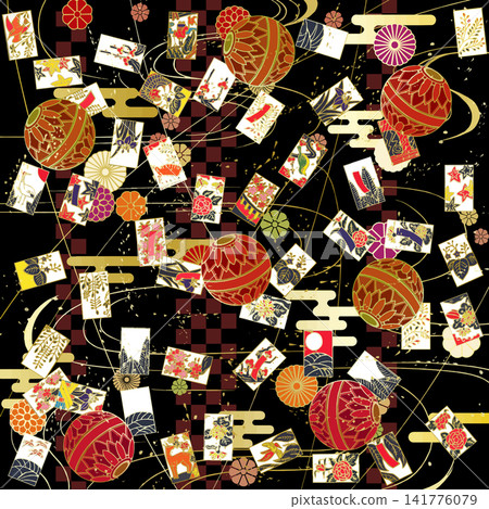 Hanafuda (Japanese playing cards) Japanese pattern design Hanafuda (Japanese playing cards) Japanese pattern design 141776079