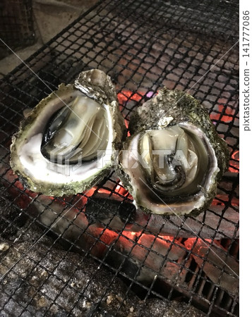 炭火烤牡蠣（附殼）：日本海鮮美味。 141777086