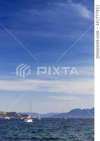 Saronic Gulf and the Coastline of Greece Seen From Aegina Island Saronic Gulf and the Coastline of Greece Seen From Aegina Island 141777411