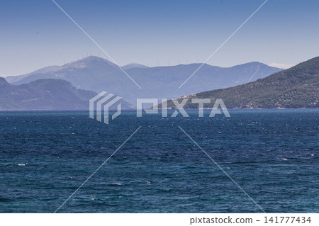 Saronic Gulf and the Coastline of Greece Seen From Aegina Island Saronic Gulf and the Coastline of Greece Seen From Aegina Island 141777434