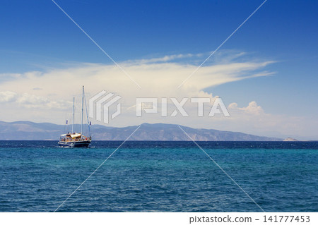 Saronic Gulf and the Coastline of Greece Seen From Aegina Island Saronic Gulf and the Coastline of Greece Seen From Aegina Island 141777453