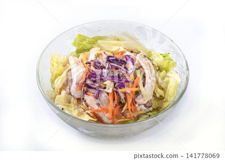 shredded chicken salad with scallion and sald dressing shredded chicken salad with scallion and sald dressing 141778069