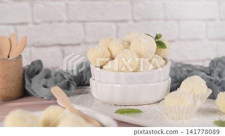 Homemade candies with coconut Homemade candies with coconut 141778089